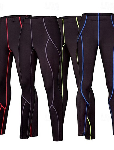  Homens Calças de compressão Leggings de Corrida com bolso para telefone Camada de base Atlético Roupa Esportiva Inverno Elastano Estiramento de 4 vias Respirável Redutor de Suor Ginástica Treino de