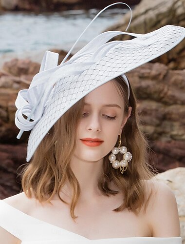  hoofdbanden fascinators hoeden vlas bowler / cloche hoed zonnehoed schotelhoed bruiloft theekransje elegante bruiloft met veren strik hoofddeksel hoofddeksels