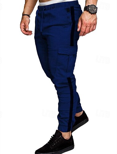  Ανδρικά Παντελόνια με τσέπες Παντελόνι τακτικής Παντελόνια Κορδόνι Ελαστική μέση Πολλαπλή τσέπη Κουρελού Φοριέται ΕΞΩΤΕΡΙΚΟΥ ΧΩΡΟΥ Καθημερινά Κατασκήνωση & Πεζοπορία Μοντέρνα Κλασσικό Μαύρο Βαθυγάλαζο