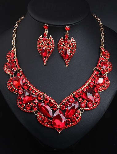  Schmuckset 3 Stück Strass Aleación Ohrringe Halsketten Damen Elegant Vintage Modisch Geometrisch Geometrische Form Schmuck-Set Für Hochzeit Party Jahrestag