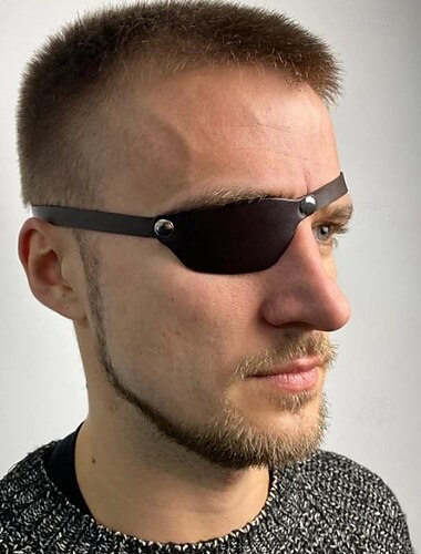  Medieval Renacimiento Máscara Parche Pirata Vikingo Disfraz Unisexo Pirata Víspera de Todos los Santos Carnaval Rendimiento Fiesta LARP Adulto Máscara de Ojos