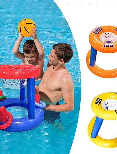  Ensemble de jeux de jouets flotteurs de piscine, cerceaux de basket-ball de piscine flottants, jeux d'eau d'été amusants, jouets de piscine pour enfants de 8 à 12 ans, adolescents, adultes et famille