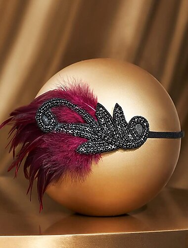 1920er Der große Gatsby Flapper-Stirnband Der große Gatsby Hochzeitsgast Kragenlos Damen Halloween Karneval Maskerade Party Maskerade Hochzeitsempfang Erwachsene Haarband Ganzjahres