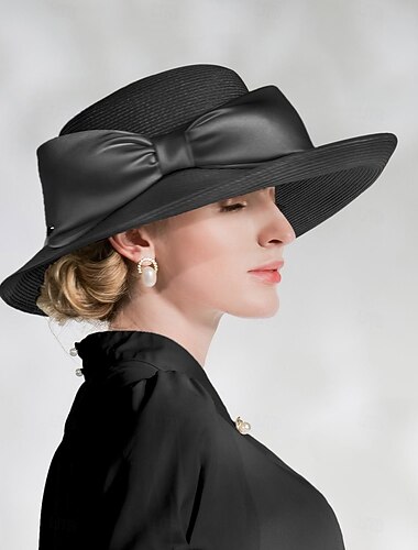  Elegant Retro vintage Derby Helm Hoeden Kerkmuts Vriendelijke vrouw Edelvrouw Kostuum Dames Valentijnsdag Derby Bruiloft Ascot Volwassenen Hoed Lente zomer