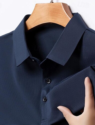  Herren Waffel-Poloshirt Golfhemd Arbeit Casual Kargen Kurzarm Basic Modern Glatt Taste Frühling Sommer Regular Fit Meerblau Bohnengrün Schwarz Rote Marinenblau Khaki Waffel-Poloshirt