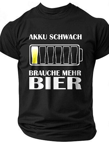  Herren Lustig Bier Buchstabendruck T Shirt T-Shirt Baumwolle Kurzarm Grafik Hemd Schwarz Dunkelblau Dunkelgray Bequemes T-Shirt Straße Sport im Freien Modedesigner-Kleidung