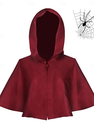  Punk & Gotisk Middelalderkostumer Renæssance Kappe Maskerade hætte kappe Ren Faire Ranger Elver Helfarve Herre Dame Unisex Viking Fantasi Halloween Karneval Maskerade Fest / aften Stadie