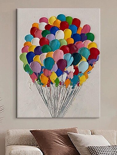  Globo abstracto colorido pintura al óleo globo pintado a mano pinturas al óleo arte abstracto pintura arte de la pared lienzo moderno pintura para sala de estar dormitorio hotel bar decoración de la