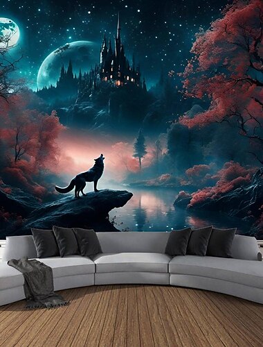  Natur Wandteppich zum Aufhängen, große Wandteppiche, Wanddekoration, Fotohintergrund, Decke, Vorhang, Zuhause, Schlafzimmer, Wohnzimmer, Dekoration, Nordlicht, Aurora Wandtuch XXL Natur
