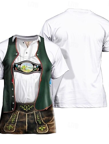  Birra Oktoberfest bavarese Maglietta Lederhosen 3D Grafica Per Da coppia Per uomo Per donna Per adulto Carnevale Birra Oktoberfest Stampa 3D Feste Casual / quotidiano