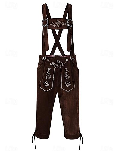  Karneval Oktoberfestbier Kostüm Lederhosen Bayerisch Deutsch München Wiesn Herren Stoff im traditionellen Stil Shorts