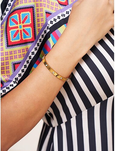  Damen Armreife Silber Rotgold Gold Titanstahl Elegant Modisch