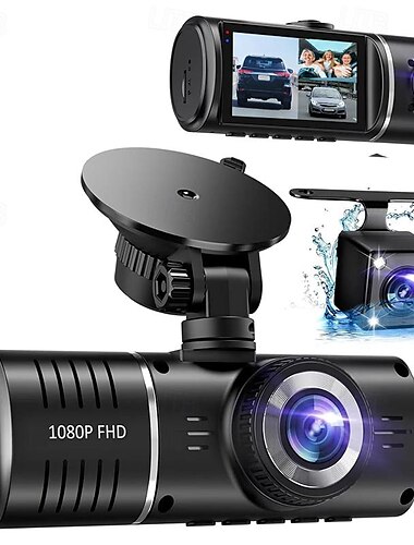  2.45 grabación triple 1080p720p480p vídeo en bucle hd tacógrafo