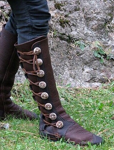  中世 ルネッサンス シューズ バイキング 十字軍 仮装 女性用 海賊 スチームパンク ハロウィーン カーニバル マスカレード パーティー／フォーマル LARP レンフェア 成人 シューズ