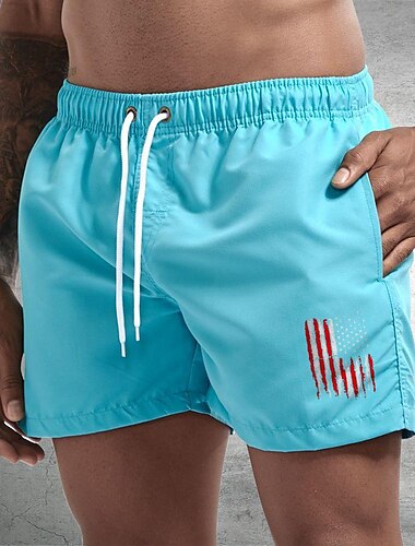  Herren Boardshorts Badeshorts Badehose Schwimmshorts Bademode Kordelzug mit Mesh-Futter Elastische Taille Nationalflagge Komfort Schnelltrocknend Kurz Festtage Strand Wochenende Modisch Brautkleider