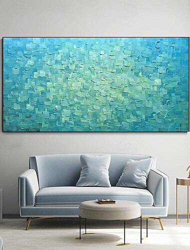  Pintura al óleo hecha a mano 3d pintura al óleo con textura pesada hecha a mano arte abstracto grande pintura de reflejo de agua azul galería pintada a mano pintura de arte sobre lienzo pintura de
