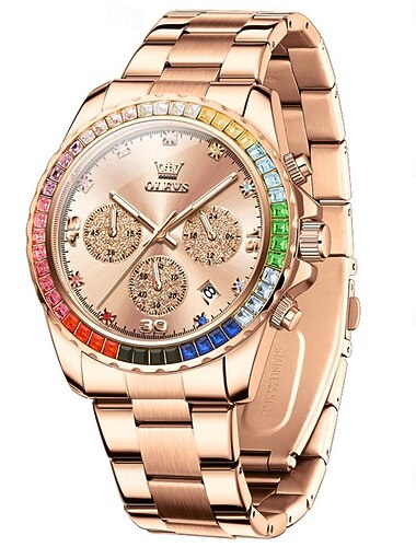  OLEVS Men Quartz Watch Creative Fashion Wristwatch Luminous Calendar Chronograph Waterproof Steel Watch