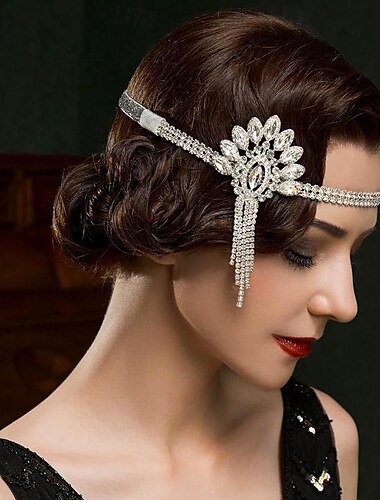  Kopfbedeckung Flapper Stirnband Retro Vintage Strass Aleación Für Der große Gatsby Cosplay Karneval Damen Modeschmuck Modeschmuck