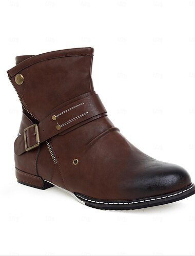  Herren Stiefel Chelsea-Stiefel Wanderschuhe Brautkleider schlicht Täglich Party & Abend PU Warm Stiefeletten / Stiefeletten Halbschuhe Schwarz Braun Herbst Winter