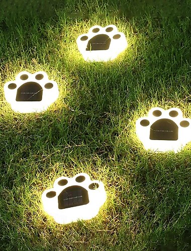 1/4 Stück solarbetriebene Katzenpfoten-Rasenleuchten für den Außenbereich, solarbetriebene süße Katzenpfoten-Deckleuchten, Bodenlampen, LED-Katzenpfoten-Szenenlicht, Landschaftslicht