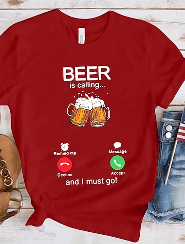  Bier Cosplay kostuum T-Shirt Afdrukken Bier Klassiek Street Style Voor Voor Stel Voor heren Dames Volwassenen Carnaval Oktoberfest bier Heet stempelen Feest Casual / Dagelijks