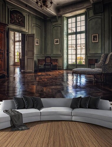  Vintage Innenschloss Wandteppich Wand Kunst große Wandteppich Wandbild Dekor Fotografie Hintergrund Decke Vorhang Haus Schlafzimmer Wohnzimmer Dekoration Wandtuch XXL Natur