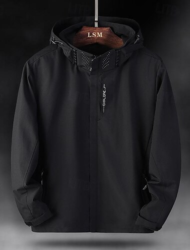  Herren Skijacke Winter Draussen Draussen Wasserdicht Windundurchlässig Kapuzenshirt Schneemantel Skimantel Reisen Dunkelgrau Schwarz Weiß Marinenblau