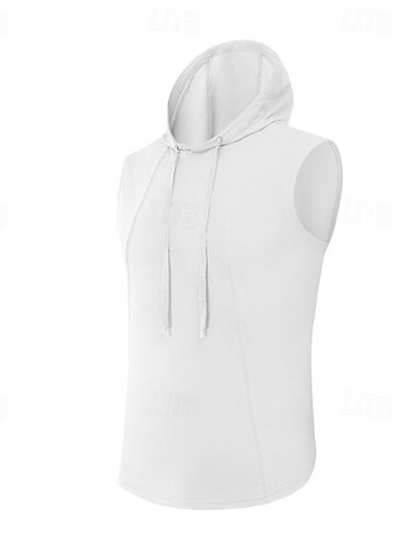  Herren T-Shirt Weste für Wanderer Ärmellos Mit Kapuze Muskelshirt Ärmelloses Hemd Tanktop Außen Schnelltrocknend Weich Schweißableitend Polyester Schwarz Weiß Purpur Klettern Camping / Wandern