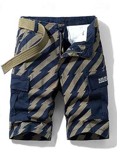  Herren Taktische Shorts Cargo Shorts Kurze Hosen Shorts Kurze Hosen Knopf Multi Pocket Streifen tragbar Knielänge Outdoor Täglich Campen und Wandern Modisch Klassisch Schwarz Armeegrün
