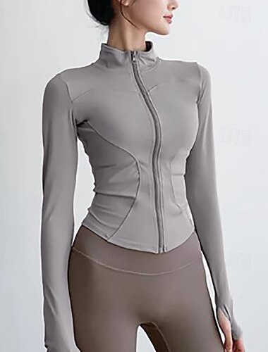  Damen Sweatshirt Stehkragen Leicht Bequem Atmungsaktiv Sportlich Langarm Leichter Halt Sport Einfarbig Sweatshirt Oberteil Für Fitnesstraining Laufen Fitness Schlank Sportkleidung