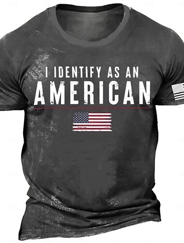  Dzień Weteranów Męska Koszulka Patriotyczna Weterana Amerykańska Flaga Slogan T-Shirt Krótki Rękaw Koszulka 3D Druk Crew Neck Koszulka Retro Vintage Casual Styl Uliczny Sport Na Zewnątrz Święta