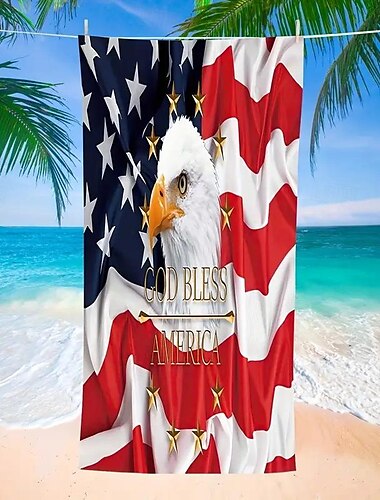  Drapeau américain Serviettes de plage Enfant Adulte Homme Femme Marrant Soirée Vacances Plage Carnaval Le jour de l'indépendance 4 juillet Déguisements d'Halloween faciles