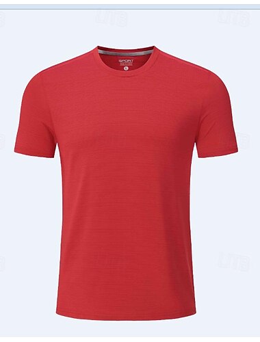  Herren Fitnessstudio-Shirt Kurzarm T-Shirt Sommer Spandex Atmungsaktiv Schnelltrocknend Leichtgewichtig Komfortabel Yoga Fitnesstraining Laufen Sportbekleidung Sportkleidung Schwarz Weiß Rot