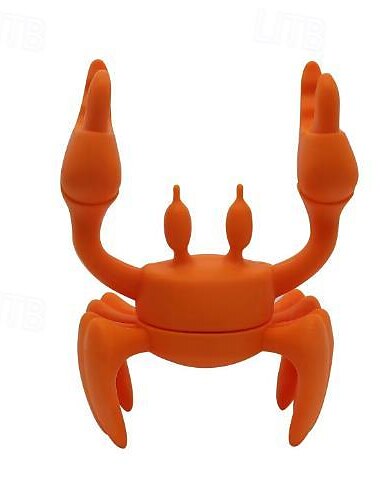  Silikon-Utensilienablage mit Krabbenmotiv – Löffelhalter in Rot mit Krabbenmotiv, hitzebeständiger Löffel-Utensilienhalter-Clip, Halter für Grillutensilien in der Küche, Silikon-Löffelablage für den