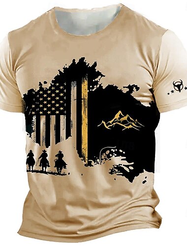  Jeansstoff Designer westlicher Stil Herren 3D-Druck T Shirt Party Strasse Casual T-Shirt Weiß Gelb Grün Kurzarm Rundhalsausschnitt Hemd Sommer Frühling Bekleidung S M L XL XXL XXXL