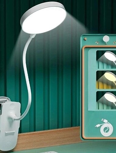  1-teilige Schreibtischlampe mit USB-Ladefunktion und verstellbarer Klemme, LED-Tischlampe mit sanftem Leselicht, Nachttisch-Buchlicht, sanftes Nachtlicht, LED-Touch-Dimmen, Augenschutz, ideal für Nachttische oder Schreibtische