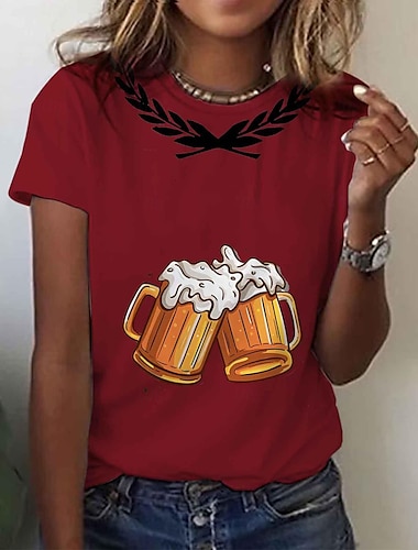  Pivo Cosplay kostým Trička Tisk Klasika Pouliční styl Pro Dámské Dospělé Karneval Pivo Oktoberfest Horká ražba Párty Běžné / Denní