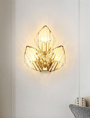  led beltéri fali lámpák 3 színű lámpa 17/32cm 1/2/3 lámpatestek négyzet alakú kristály falra szerelhető lámpa posztmodern falikar világítás e14 elegáns fém falikar hálószoba éjjelihez nappali előszoba