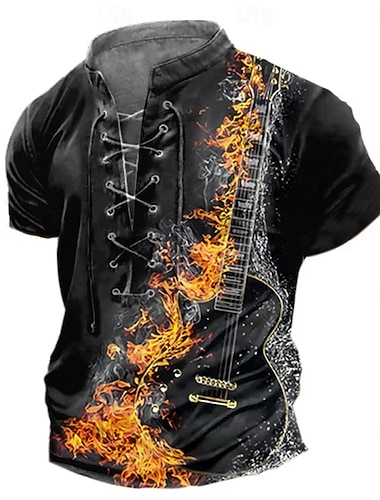 Homens Terror Gótico Pedra Guitarra Camiseta Manga Curta Camiseta Impressão 3D Pescoço Laço Camisa Casual Diário Preto Primavera Verão Roupa S M L XL XXL 3XL   Homens Terror Gótico Pedra Guitarra Camiseta Manga Curta Camiseta Impressão 3D Pescoço Laço Camisa Casual Diário Preto Primavera Verão Roupa S M L XL XXL 3XL