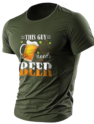  Herr Bokstav & Nummer Öl T-shirt T-tröja Bomull Kortärmad Grafisk Skjorta Mörkgrå #1 Mörkgrå #2 Svart Bekväm t-shirt Gata Utomhussport Modedesignerkläder