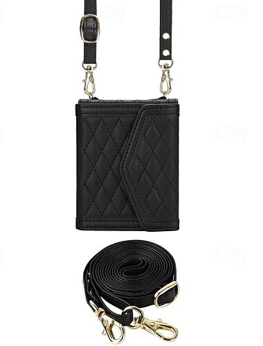  telefon Etui Til Samsung Galaxy Z Flip 7 Z Flip 6 Z Flip 5 Z Flip 4 Z Flip 3 Bagcover med nøglebånd med håndledsstrop Kortplads Kontor / Business TPU PU Læder