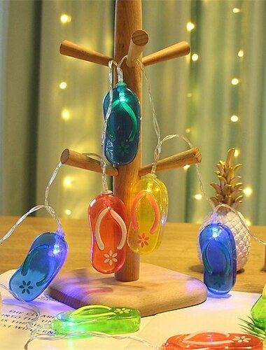  luci a corda multicolori, luci a corda per pantofole a tema infradito da spiaggia estiva, luci a corda per frutta estiva alimentate a batteria - anguria  & Luci decorative per interni dal design ad