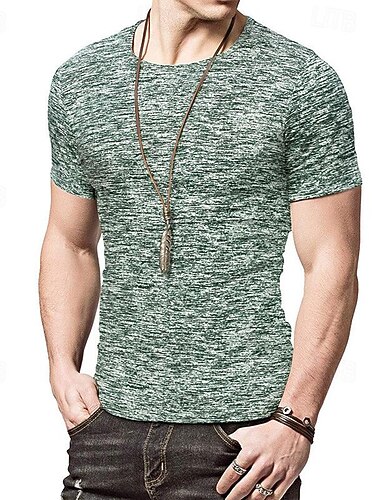  בגדי ריקוד גברים חולצה קצרה שרוולים קצרים צווארון עגול קצר טי טי חולצה שרירי חולצה עם שרוולים קצרים חיצוני להתאמן רך תומך זיעה קיץ פוליאסטר ירוק בהיר כחול ירוק כהה