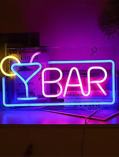  Oktoberfest-Bar-LED-Neonschild mit Cocktail-Kreativdesign und Logo, USB-betriebene LED-Leuchten, Partyraum-Dekoration für Zuhause, Bars, Clubs, Schlafzimmer, USB-Hängekunst-Wandlampe, 1 Stück