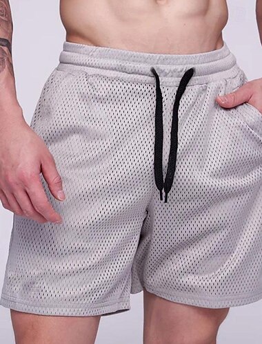  Herren kurze Sporthose Laufshorts kurze hosen Trainingsshorts Sweatshirts Gitter Tasche Kordelzug Elastischer Bund Kurze Hose Outdoor Sport & Natur Sportlich Schnelltrocknend Leichtgewichtig Weich