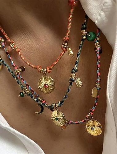  1 pc Collana For Per donna Strada Giornaliero Lega Retrò Moneta