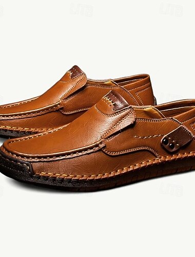  férfi mokaszinok, bebújós mokaszinok, kontrasztos varrással ellátott alkalmi autós cipők