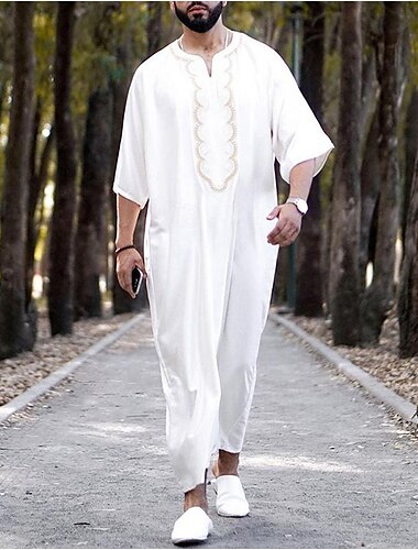 Hombre Ropa de salón Bata de noche Camisa de dormir Raya Elegante Confort Batas tipo kimono Hogar Diario Poliéster Transpirable Escote en Pico Manga Corta Primavera Negro Blanco