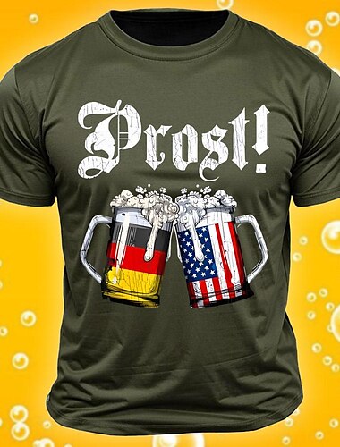  Herren Flagge Buchstabe Amerikanische US-Flagge T Shirt T-Shirt Baumwolle Kurzarm Grafik Hemd Schwarz Weiß Armeegrün Bequemes T-Shirt Straße Sport im Freien Modedesigner-Kleidung