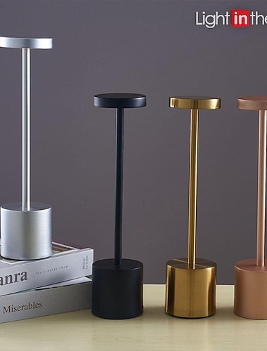  Lámpara de mesa inalámbrica, recargable, portátil, con batería, para patio, 3 niveles de brillo y atenuación continua, ideal para restaurantes, hogares y patios.